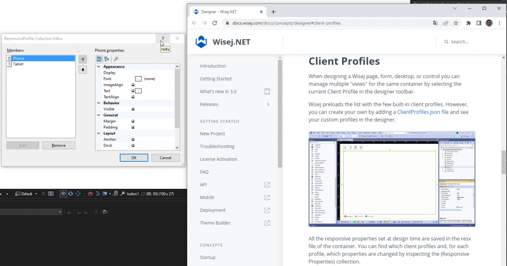 Integrated Help Configuration Dialog