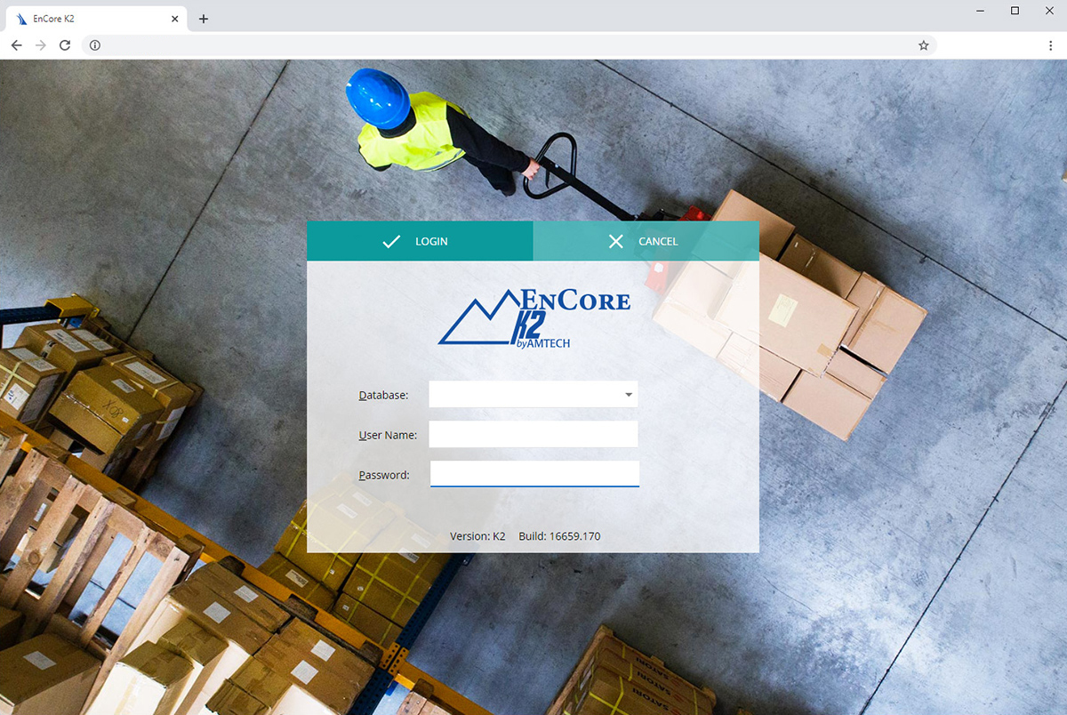 Wisej.com - Case Study Amthech Software Login Screen